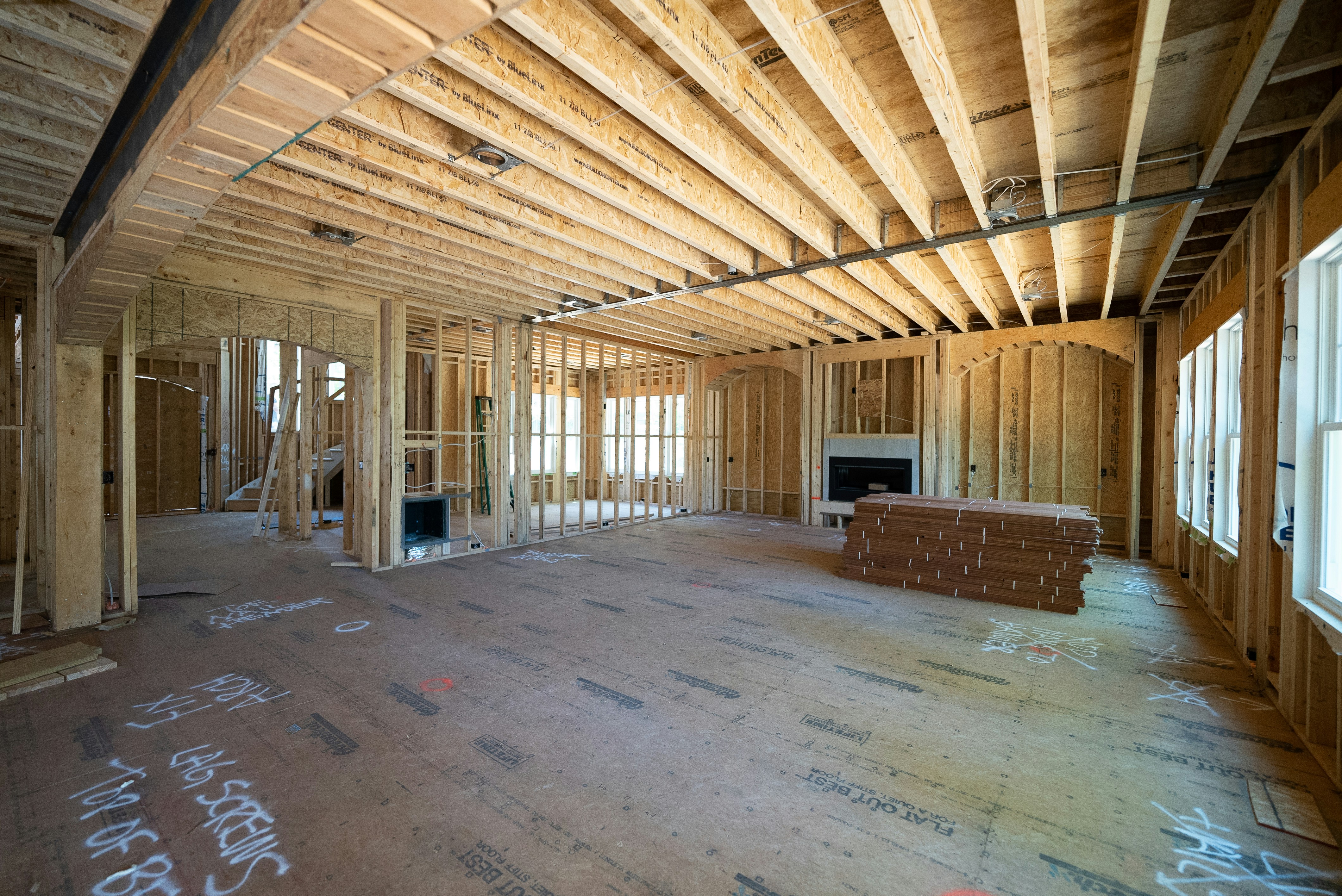 New construction wood framing detail